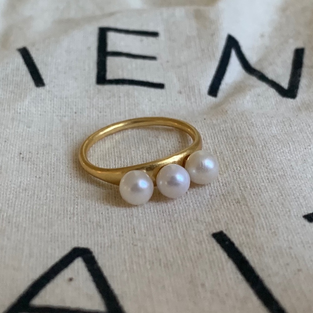 Madewell Gold Triple Pearl Ring